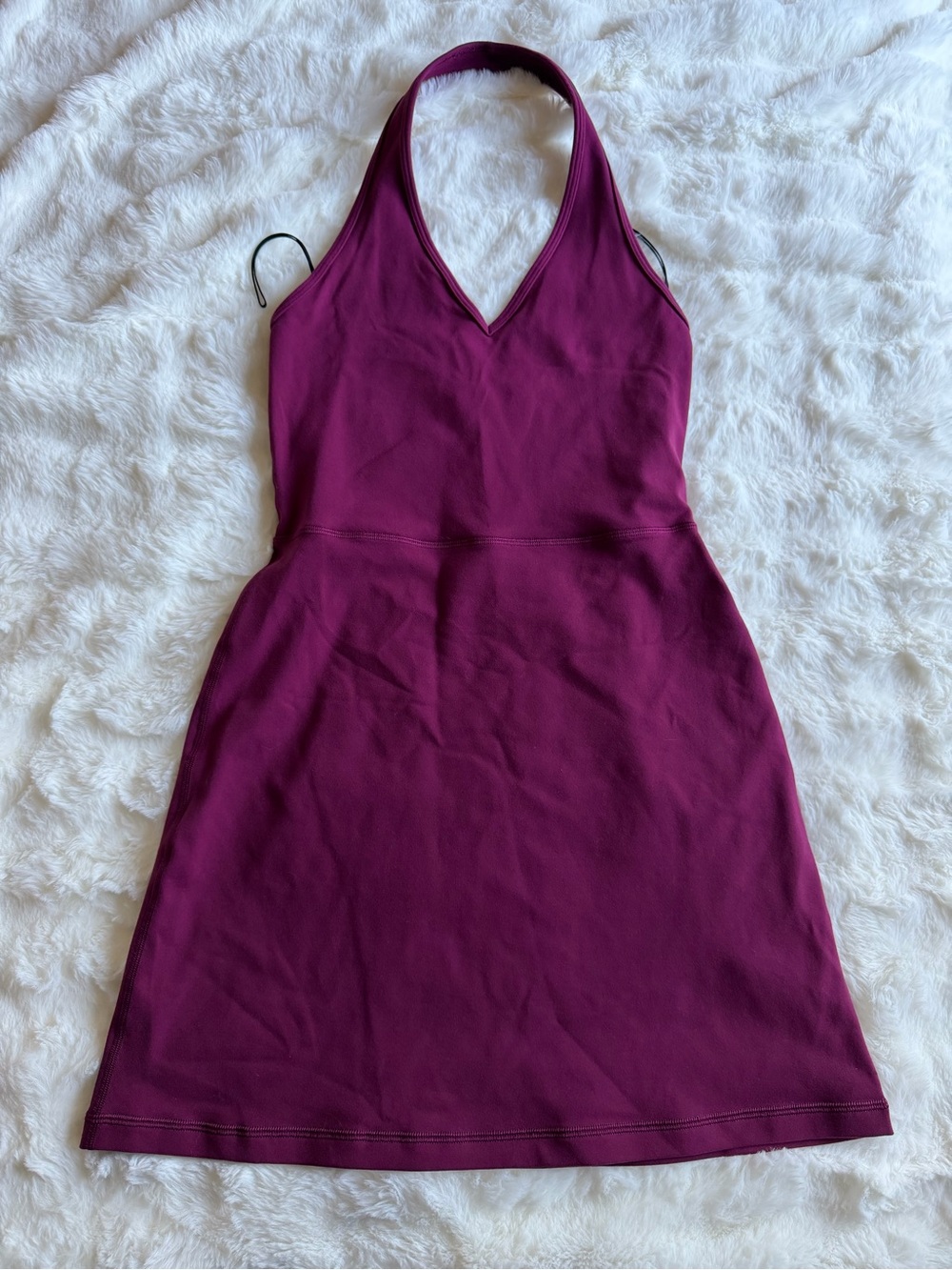 Aritzia Plum Halter A-Line Mini Dress